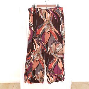 Travelers Chico's Multicolor Pattern Floral Stretchy Relaxed Pants Size L (2)